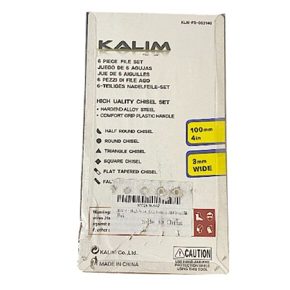 Kalim Mini Needle File Set New (Carbon Steel 6 Piece-Set) - Picture 2 of 3